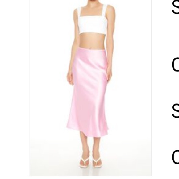 Forever 21 Dresses & Skirts - NWT Pink Satin Midi Skirt